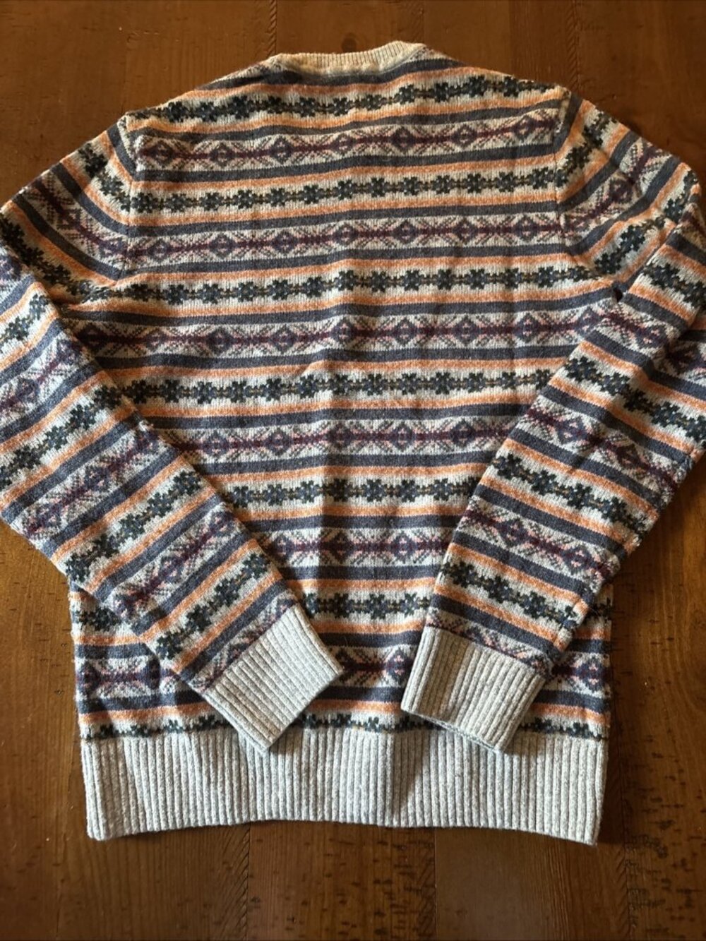abercrombie fitch Men’s Orange & Blue Crew Neck Sweater Size M Wool Blend Soft - Picture 6 of 6
